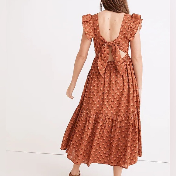 Madewell Dresses & Skirts - Madewell Ruffle-Strap Tiered Midi Dress in Wild Calendula Block-Print 🍂